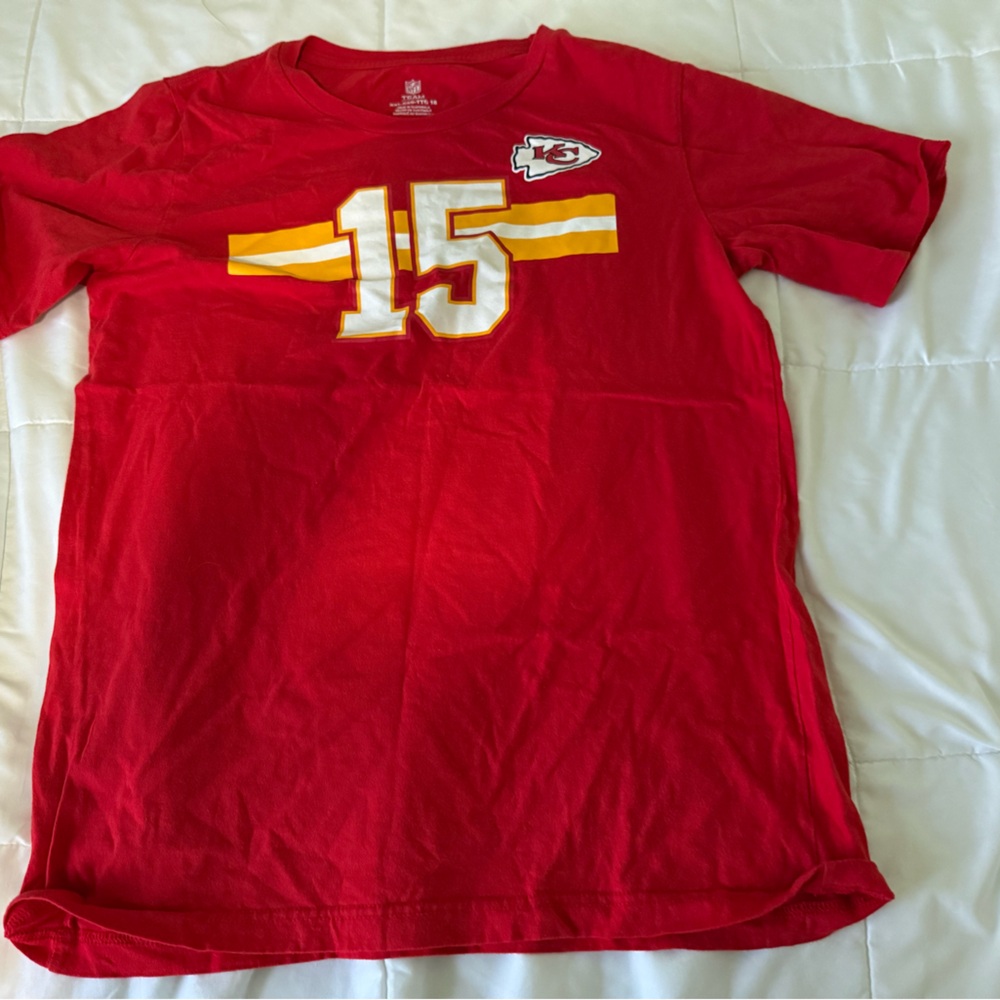 NFL Kanas City Chiefs Mahomes 15 cotton short sleeve tee Youth Boys